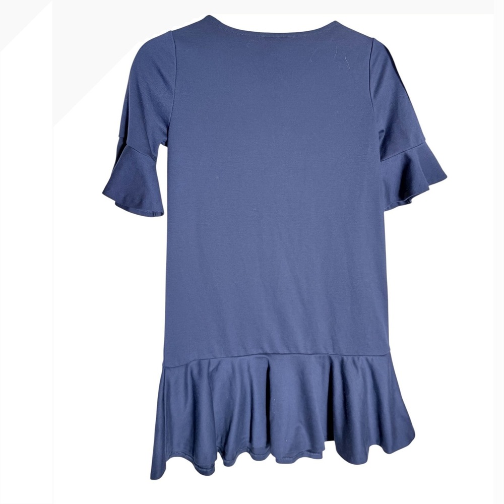 Polo Ralph Lauren‎ Girls Dress Size 12 Navy Blue Ruffle Sleeve Hem Casual 💙💙 - Picture 3 of 6
